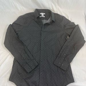 Calvin Klein Slim Fit Medium Black Long Sleeve Stripe Button up